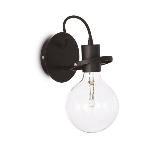 Ideal Lux Radio 119502 AP1 Nero Φωτιστικό Τοίχου Απλίκα  Μοντέρνο Μαύρο 