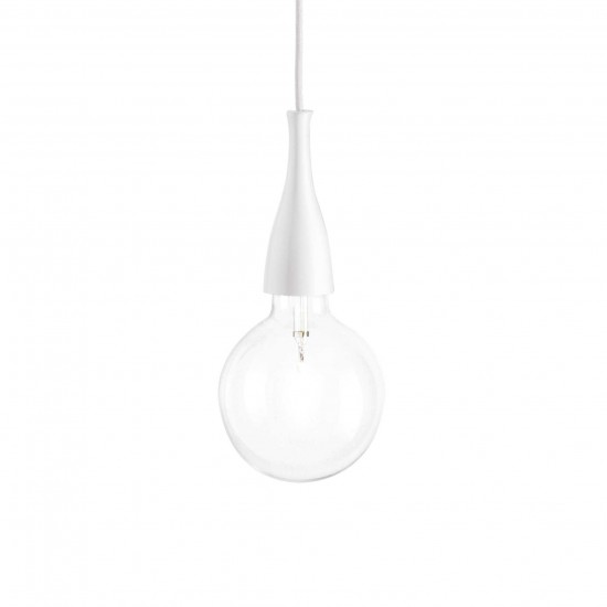Ideal Lux Minimal 009360 SP1 Bianco Φωτιστικό Κρεμαστό Μοντέρνο Λευκό