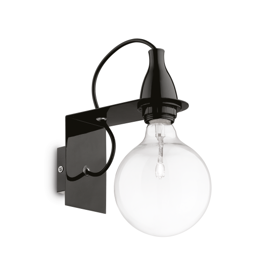 Ideal Lux Minimal 045214  AP1 Nero Φωτιστικό Τοίχου Απλίκα Μοντέρνο Μαύρο 