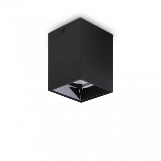 Ideal Lux Nitro 206028 Τετράγωνο Spot Οροφής Αλουμινίου Μαύρο 7.5x7.5